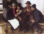 Leibl, Wilhelm Peasants in Conversation china oil painting artist